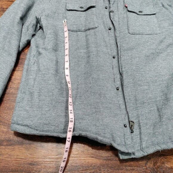 Levi Strauss & Co. Gray Sherpa Lined Zipper Snap Front Soft Shacket Men's XXL - Picture 13 of 14